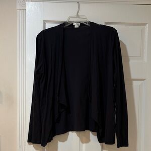 Black Open Front Waterfall Cardigan Size M